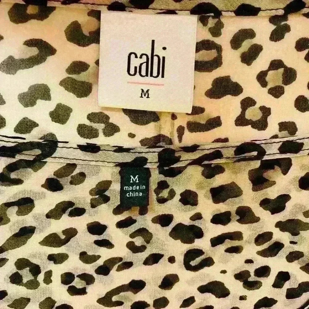 Cabi #3612 "Flutter Blouse" Cheetah Print Two-Pie… - image 4